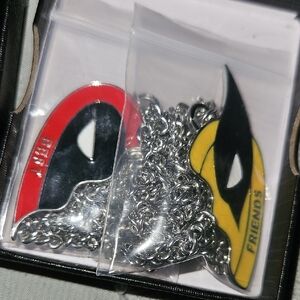Red and Yellow Pendant Necklace Set Best Friends Deadpool And Wolverine